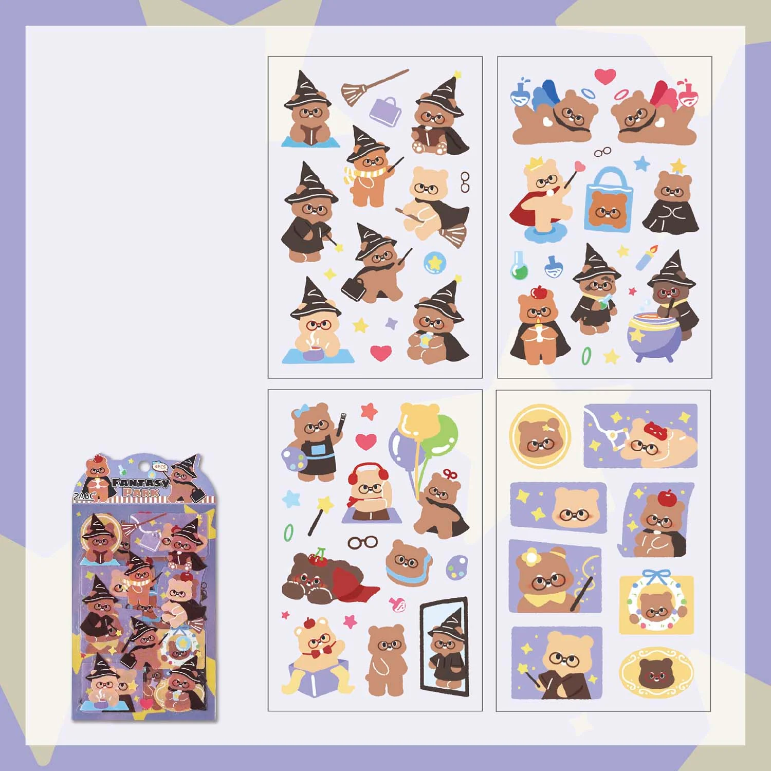 2ABC | Set de Pegatinas Fantasy Park Bear Paradise (4pc)