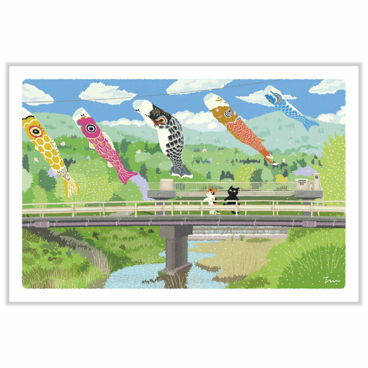 Active | Postal Tabi Neko Spring Fish In The Sky