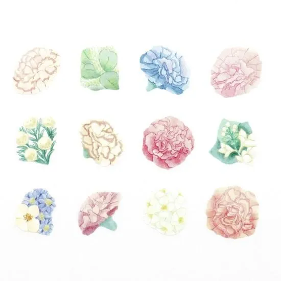 Bande | Pegatinas en Rollo Pink Carnation Bouquet - Image 3
