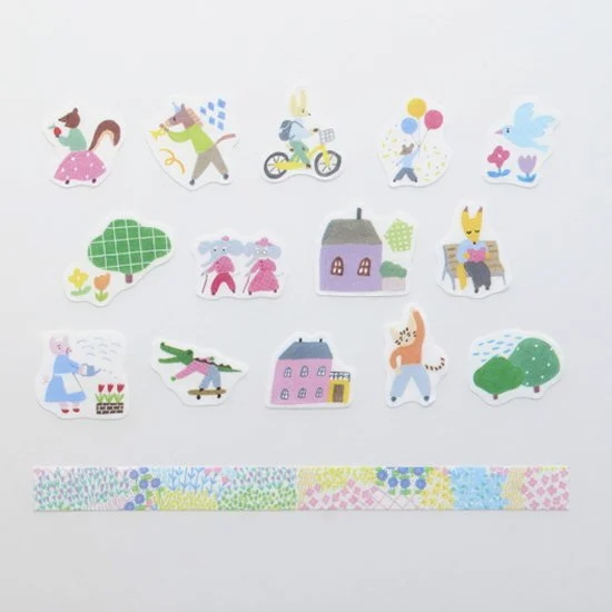 Bande | Pegatinas en Rollo y Washi Tape Animal City and Flower Garden - Image 3