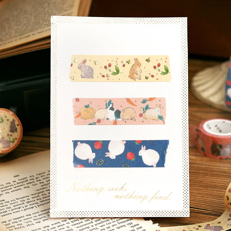 BGM | Foil Rabbit Country Strawberry Daifuku Washi Tape - Image 3