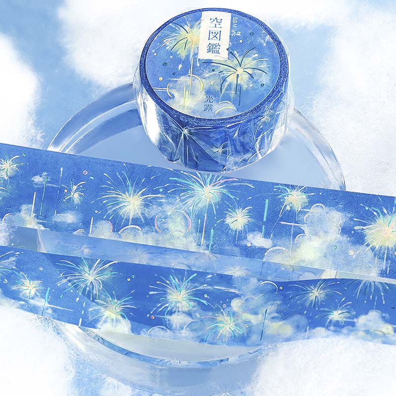 BGM | Foil Sky Illustrated Book Dew Light Washi Tape - Image 4