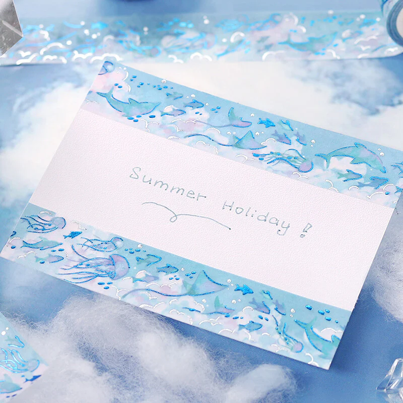 BGM | Foil Sky Illustrated Book Ocean Washi Tape - Image 4