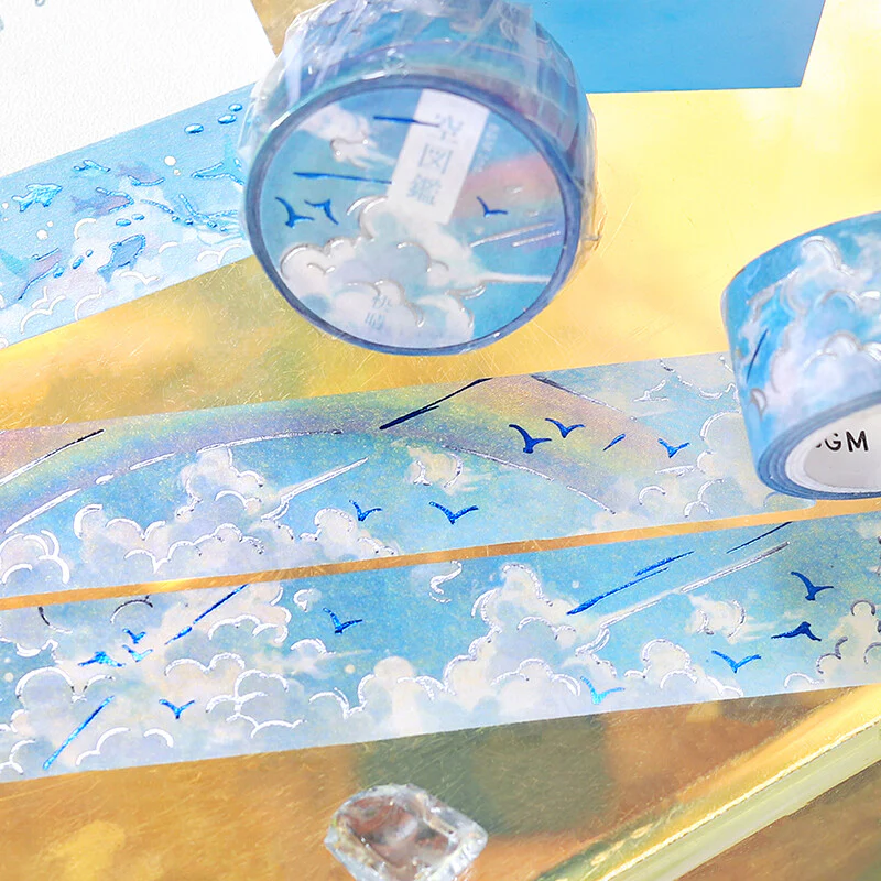 BGM | Foil Sky Illustrated Book Rainbow Washi Tape - Image 3