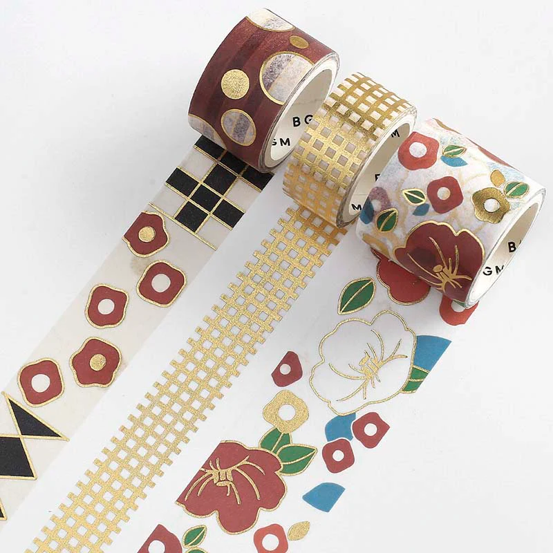BGM | Set de Washi Tapes Kimono Colors Camellia Flowers - Image 2