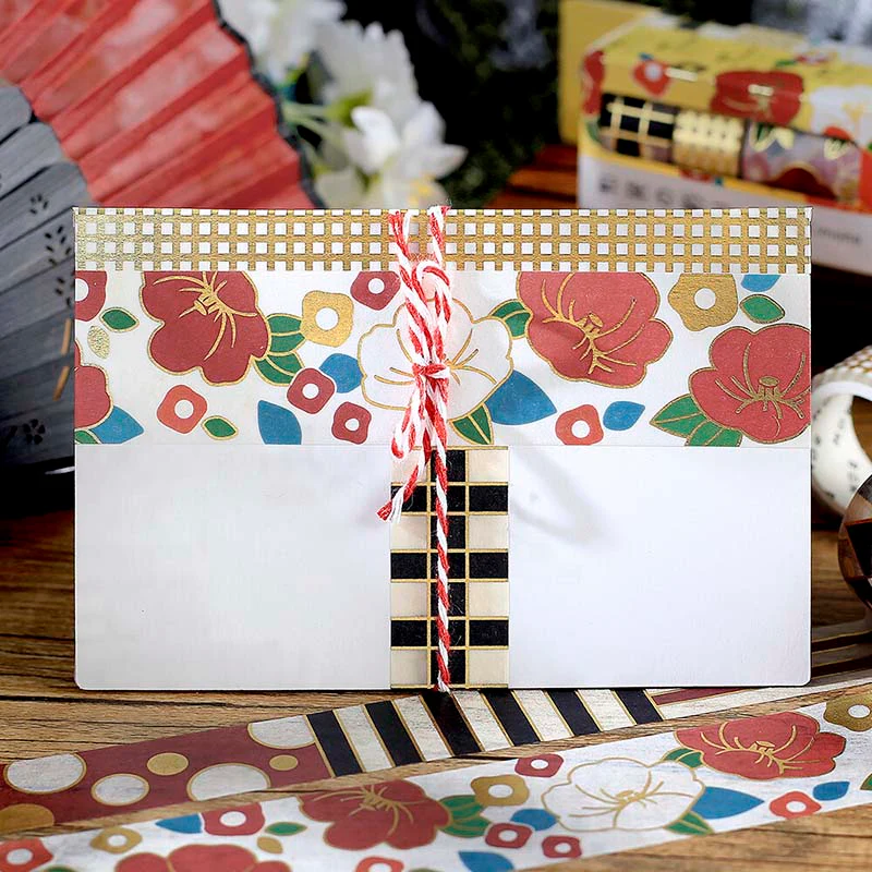 BGM | Set de Washi Tapes Kimono Colors Camellia Flowers - Image 3
