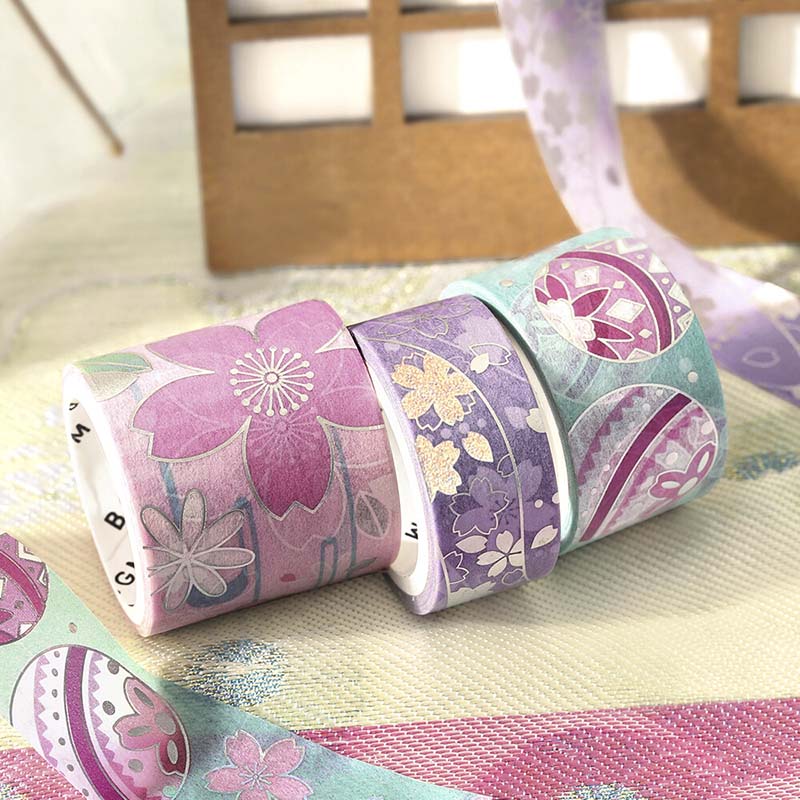 BGM | Set de Washi Tapes Kimono Colors Cherry Blossoms - Image 4