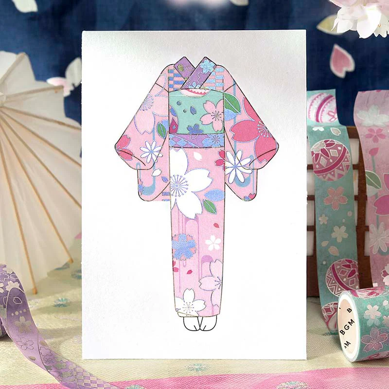 BGM | Set de Washi Tapes Kimono Colors Cherry Blossoms - Image 5