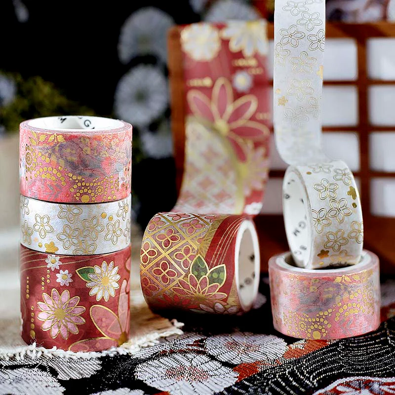 BGM | Set de Washi Tapes Kimono Colors Crimson Blossom - Image 4