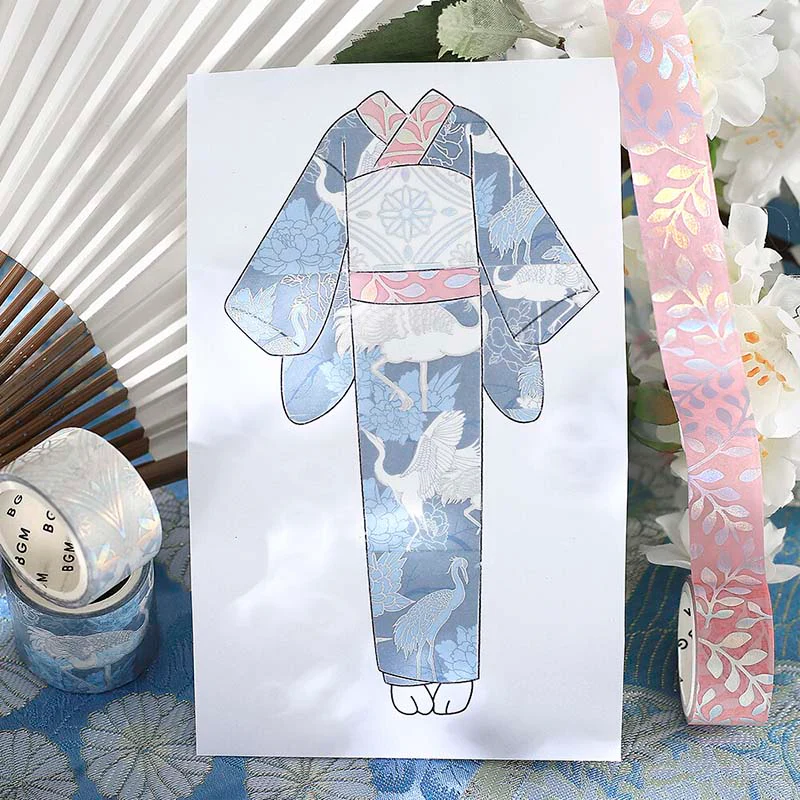 BGM | Set de Washi Tapes Kimono Colors Pale Blue - Image 5