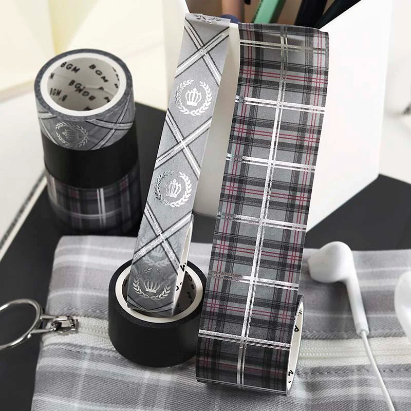 BGM | Set de Washi Tapes School Colors Gray - Image 3