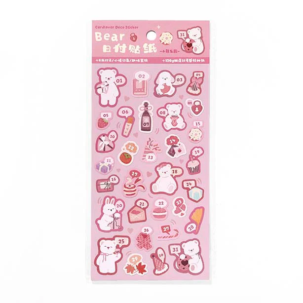 Card Lover | Pegatinas Bears Polka Pink