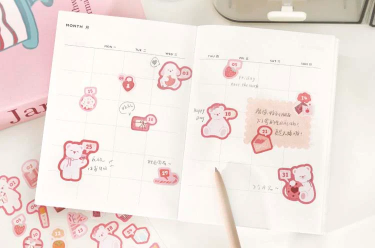 Card Lover | Pegatinas Bears Polka Pink - Image 5
