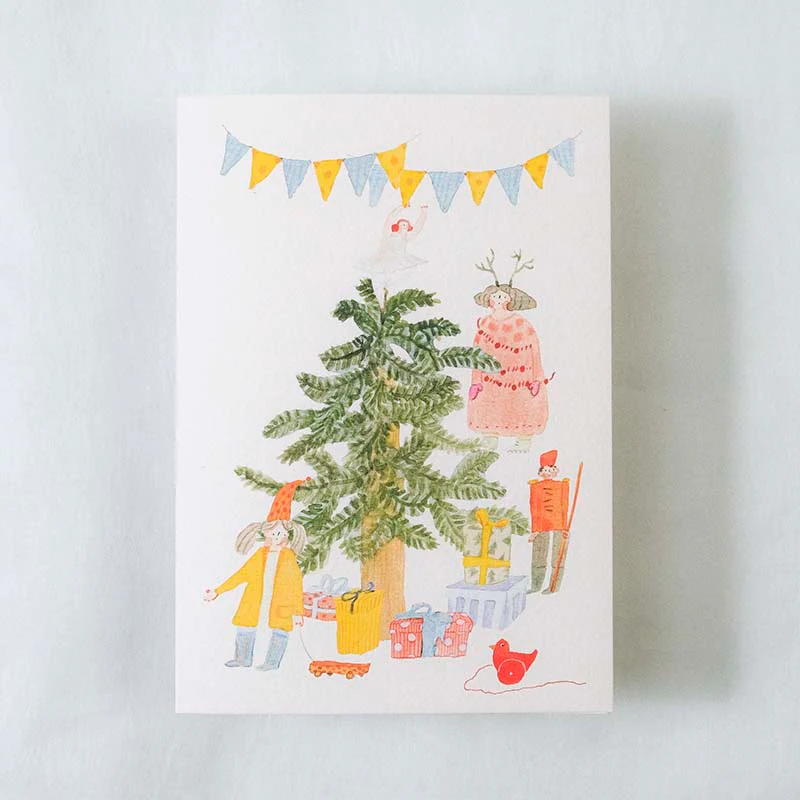 Dodolulu | Tarjeta de Navidad Decorating The Christmas Tree