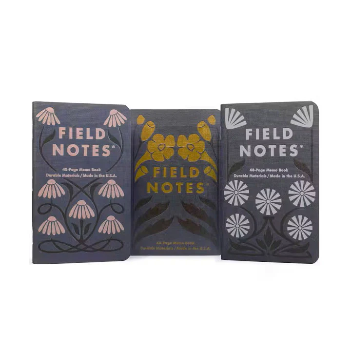 Field Notes | Set de 3 Cuadernos Fall Flowers (Rayas)