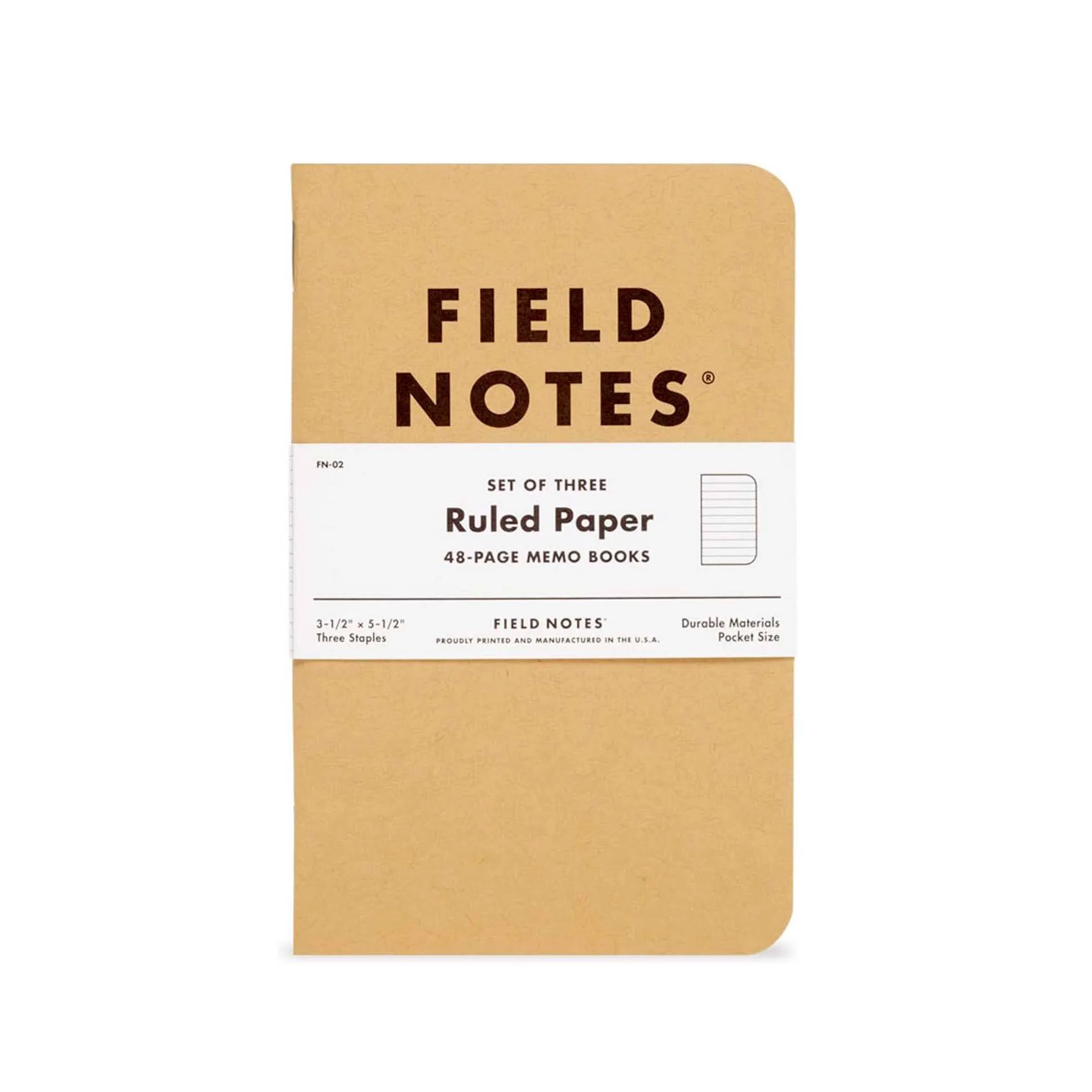 Field Notes | Set de 3 Cuadernos Original Kraft (Rayas)