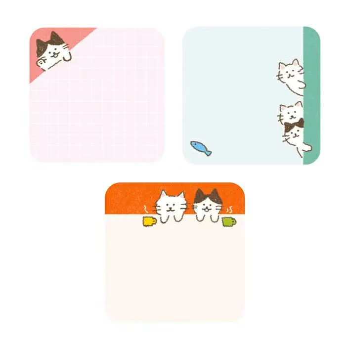 Furukawashiko | Mini Notas Adhesivas Message Note Peek a Boo Cat - Image 2
