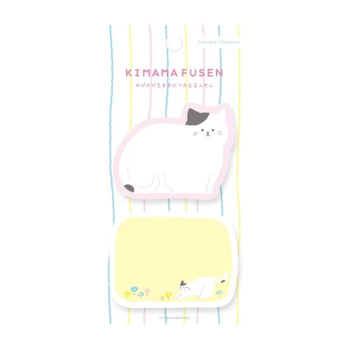 Furukawashiko | Notas Adhesivas Kimama Fusen Stretching Cat