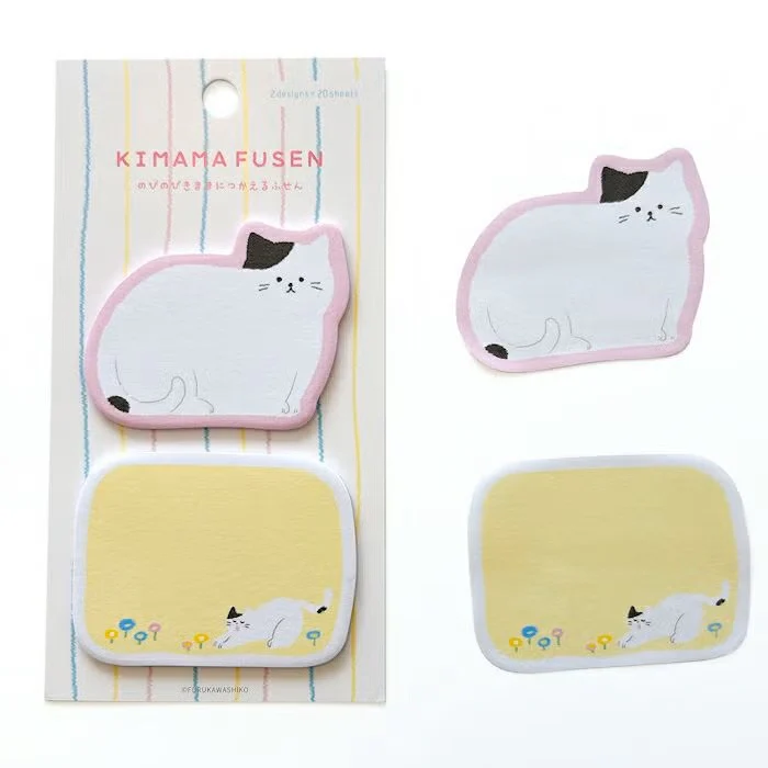 Furukawashiko | Notas Adhesivas Kimama Fusen Stretching Cat - Image 2