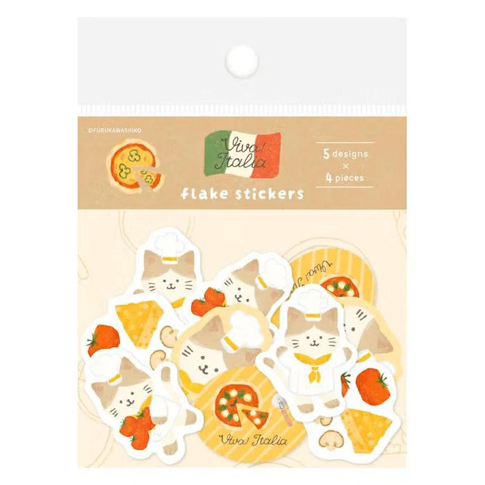 Furukawashiko | Pegatinas Flake Viva Italia Pizza Cat