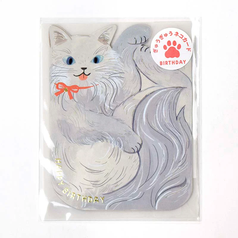 Greeting Life | Tarjeta de Felicitación Birthday Crammed Cat Gray