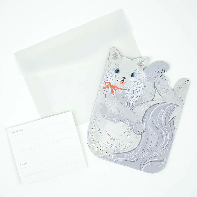Greeting Life | Tarjeta de Felicitación Birthday Crammed Cat Gray - Image 2