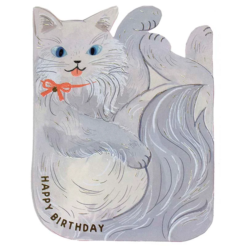 Greeting Life | Tarjeta de Felicitación Birthday Crammed Cat Gray - Image 3