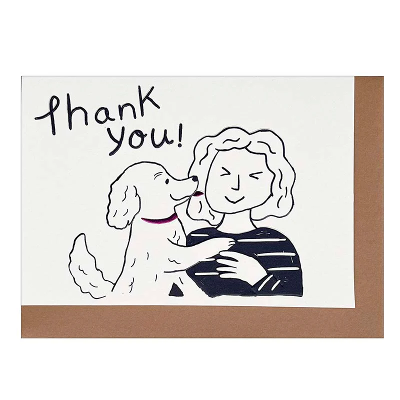 Greeting Life | Tarjeta de Felicitación Mini Best Friend Thank You Pink Dog