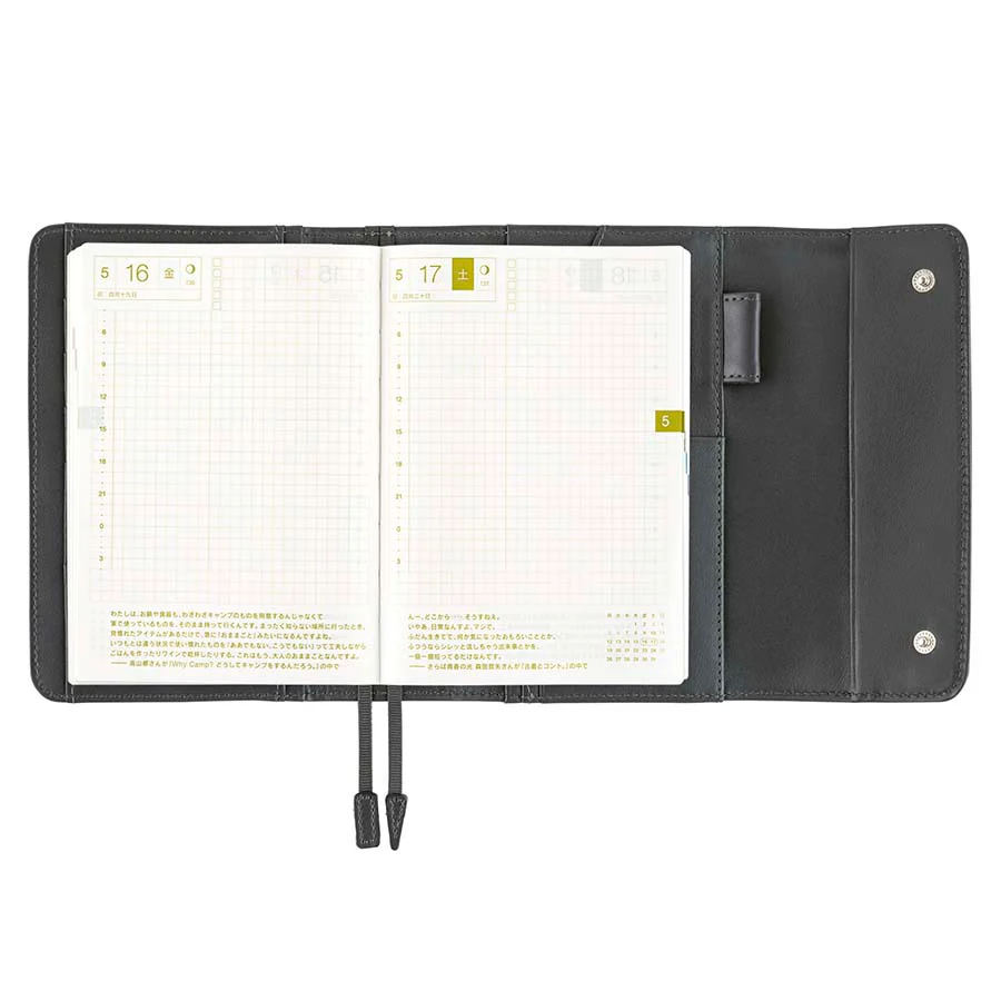 Hobonichi | Agenda Hobonichi Techo A6 Leather: Charcoal Gray 2026 - Image 6