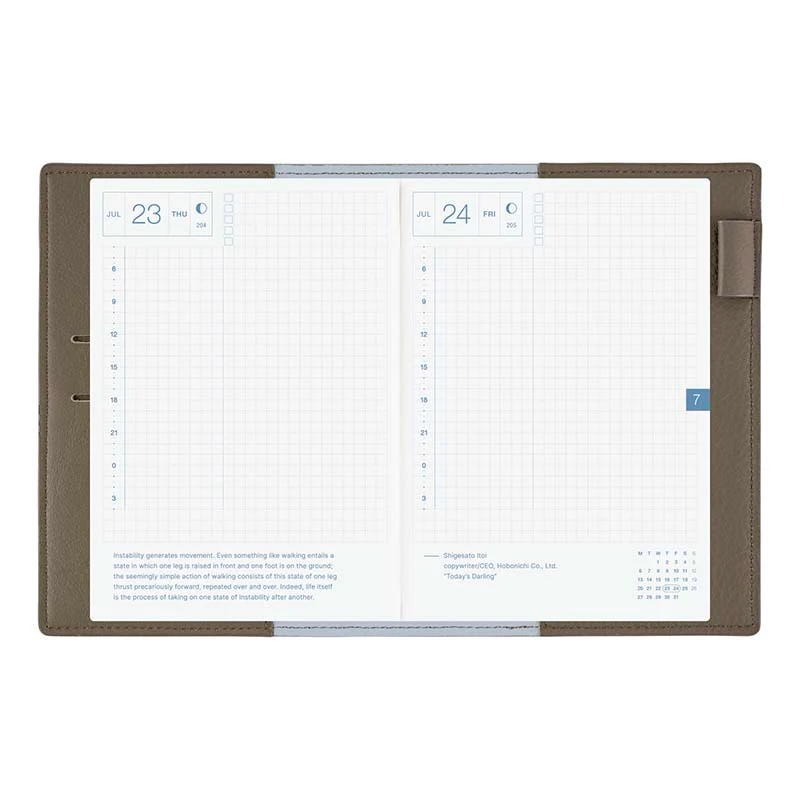 Hobonichi | Agenda Hobonichi Techo A6 Leather: Taut (Gray & Light Blue) 2026 - Image 9