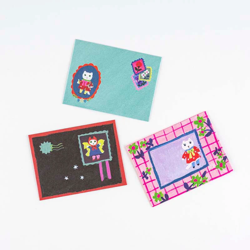 Hobonichi | Set de Cartas Mini Yumi Kitagishi: White Cat’s - Image 3