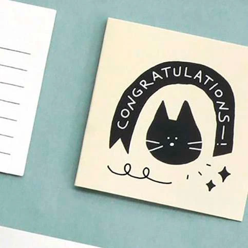 Iconic | Mini Tarjeta de Felicitación Doodle Congratulations Blue - Image 2