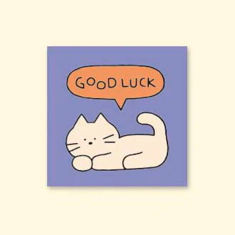 Iconic | Mini Tarjeta de Felicitación Doodle Good Luck Purple