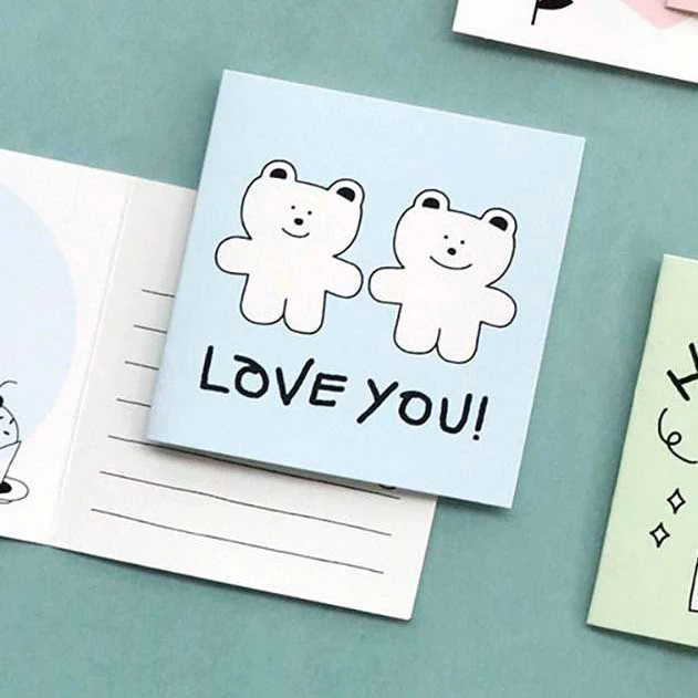 Iconic | Mini Tarjeta de Felicitación Doodle Love You Blue - Image 2