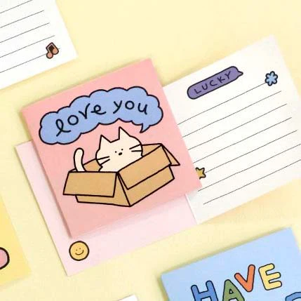 Iconic | Mini Tarjeta de Felicitación Doodle Love You Pink - Image 2