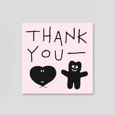 Iconic | Mini Tarjeta de Felicitación Doodle Thank You Pink