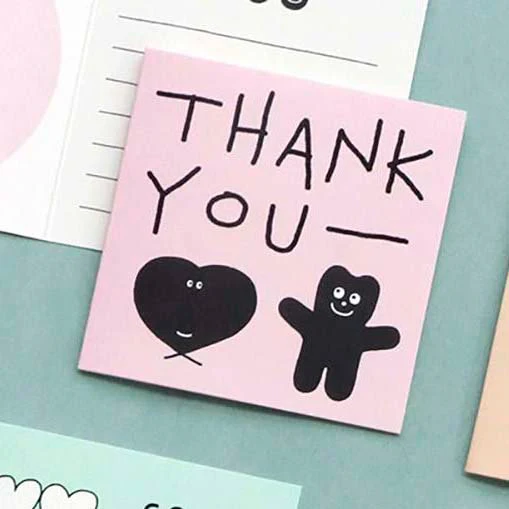 Iconic | Mini Tarjeta de Felicitación Doodle Thank You Pink - Image 3