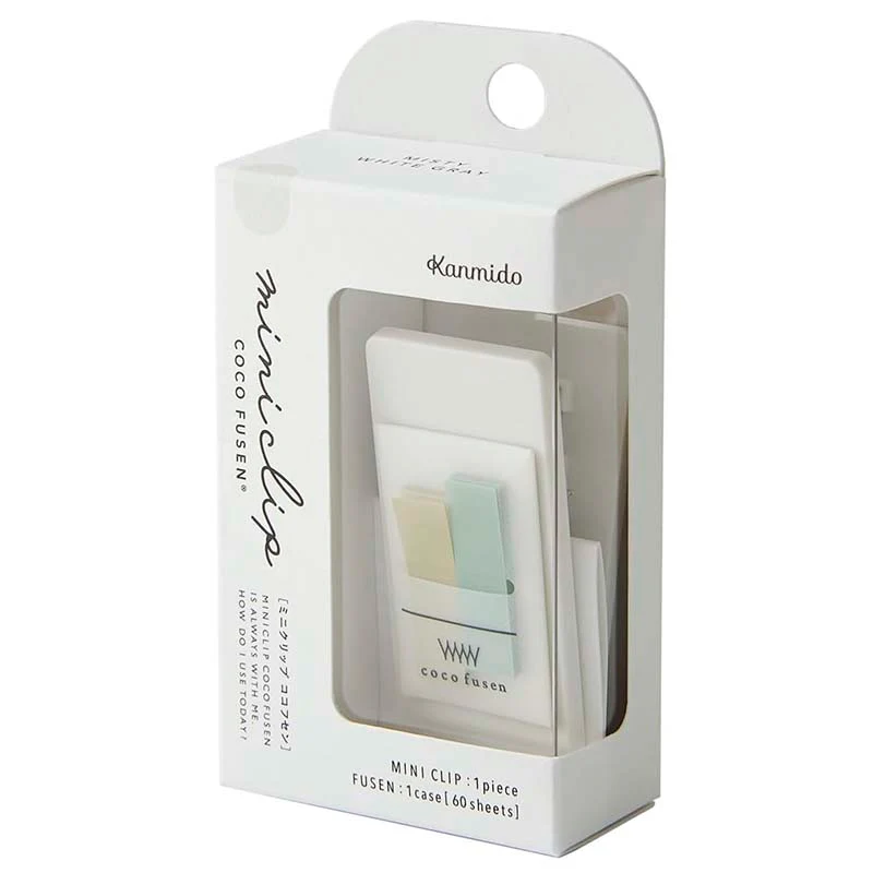 Kanmido | Mini Clip con Marcapáginas Coco Fusen Misty White Gray
