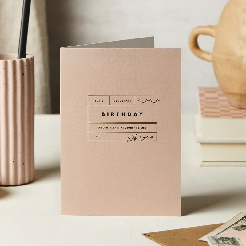 Katie Leamon | Tarjeta de Felicitación Birthday Stamp Pink