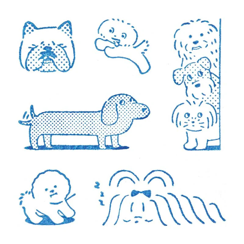 King Jim | Set de 6 Sellos Transparentes Kori Jirushi Dog Set - Image 2