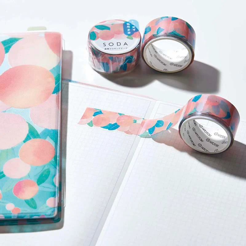 King Jim | SODA Transparent Pet Tape Peach (20mm) - Image 3