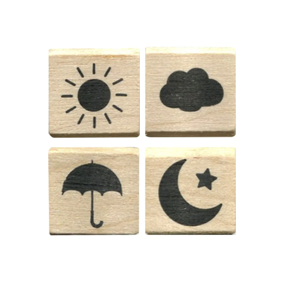 Kodomo No Kao | Set de 4 Sellos Bullet Journal Weather