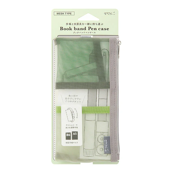 Midori | Estuche Book Band B6 - A5 de Malla Green