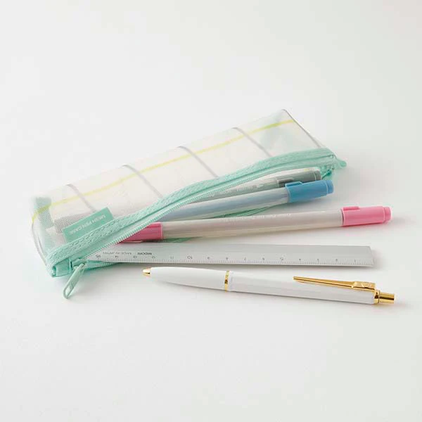 Midori | Estuche de Malla Pen Case Check Green - Image 3