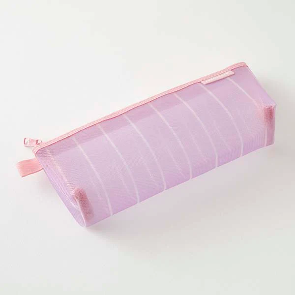 Midori | Estuche de Malla Pen Case with Gusset Stripe Purple - Image 2