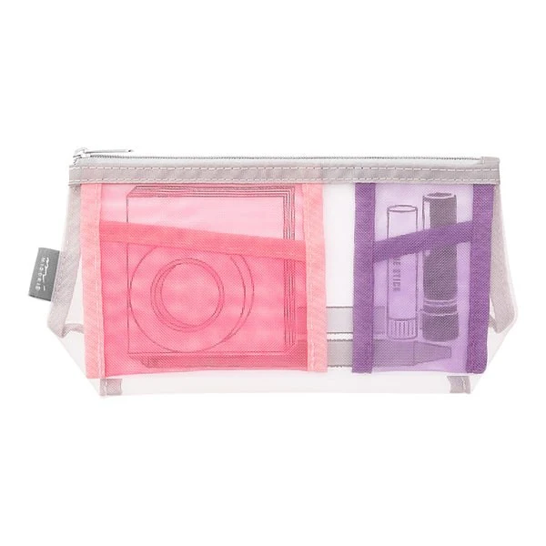 Midori | Estuche Gusset de Malla Pen & Tools Rosa