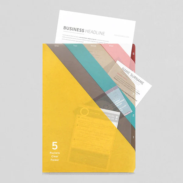 Midori | Portafolios de 5 Compartimentos A4 Stripe Yellow - Image 2