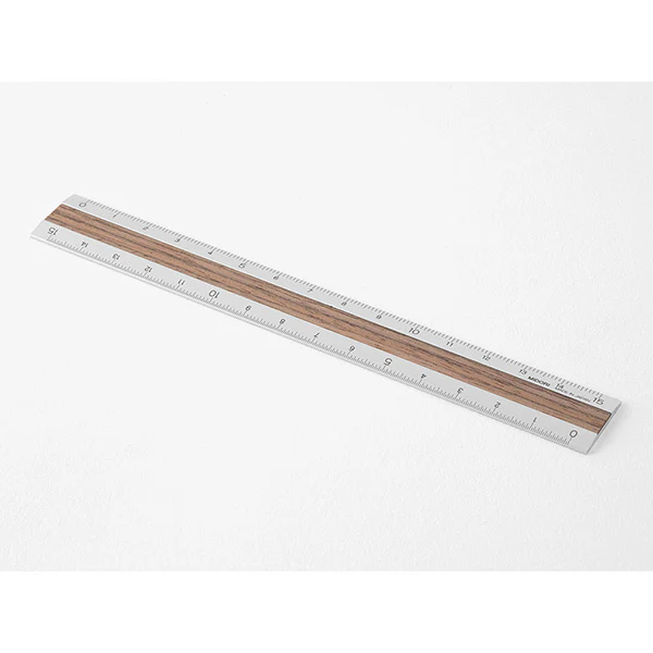 Midori | Regla de Aluminio y Madera 15cm Dark Brown - Image 2