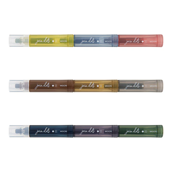 Midori | Set de 3 Rotuladores Multicolor Connecting Pen Join Dots Grayish - Image 2
