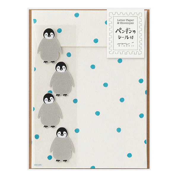 Midori | Set de Cartas Con Pegatinas Penguin
